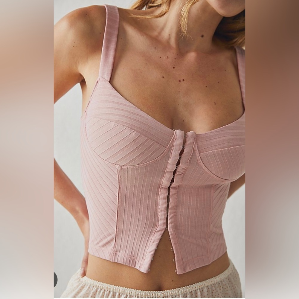 Free People Serenity Corset Cami in Rose